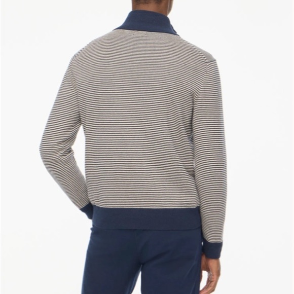 J crew Cotton striped half-zip sweater - Picture 3 of 4